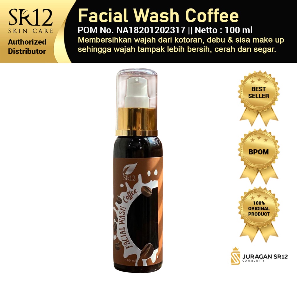 FACIAL WASH COFFEE SR12 TERBAIK.!! FRESH &amp; TIDAK KERING / SABUN KOPI