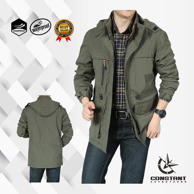 Jaket Parka Jeep Outdoor Waterproof Anti Air