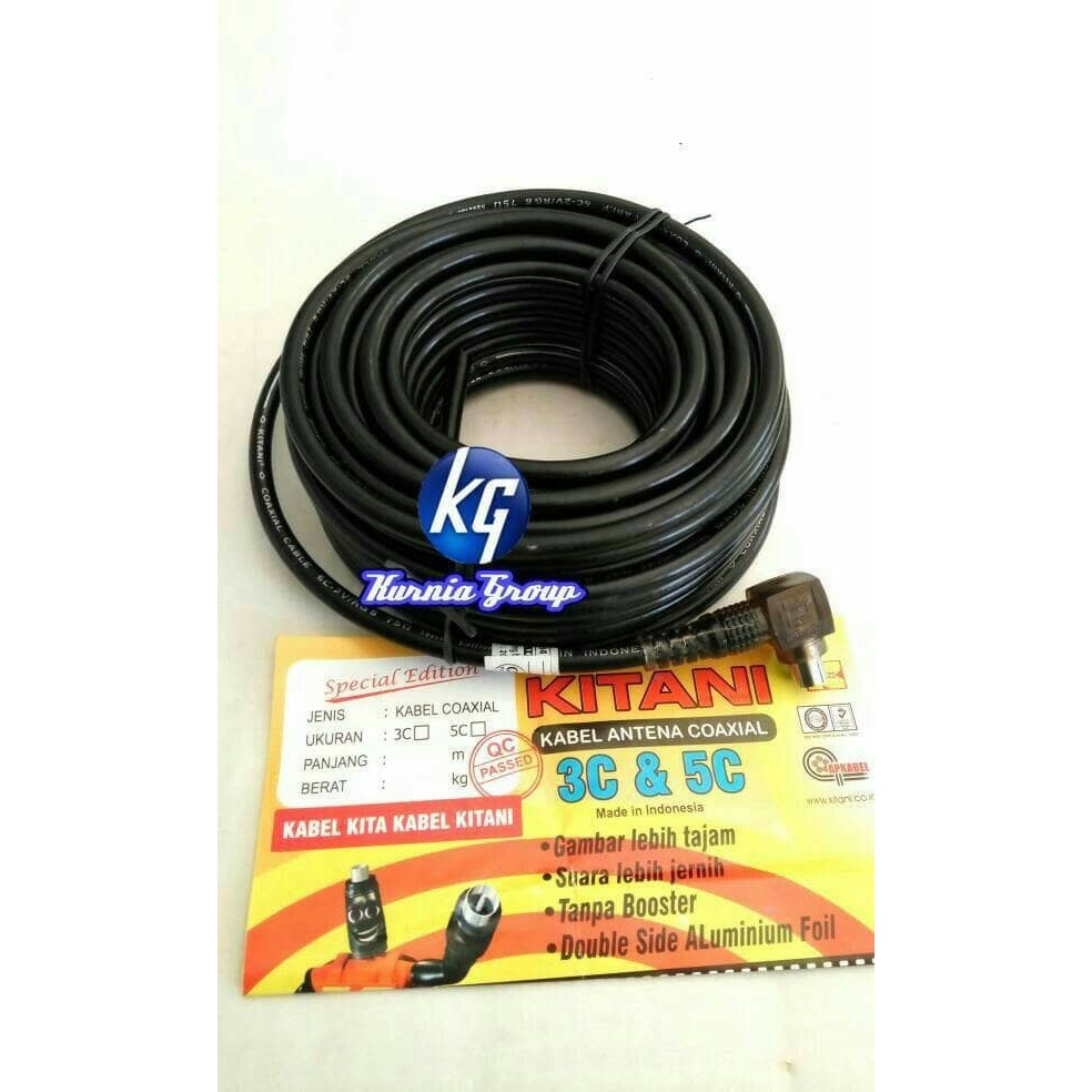 ANTENA TV WAJAN BOLIC + KABEL KITANI 10METER SUPER PEKA BOLIK MODEL PARABOLA SUPER JERNIH UHF DIGITA