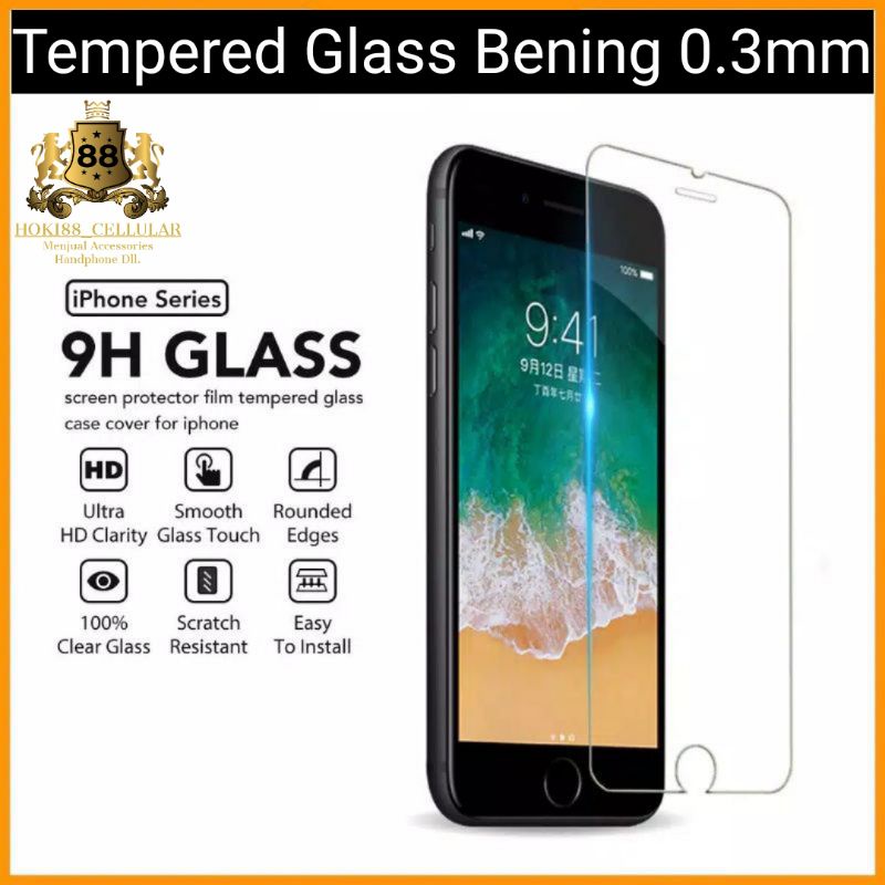 Tempered Glass Iphone 6+ Iphone 6S+ Iphone 7+ Iphone 8+ Pelindung Layar Anti Gores Bening 0.3Mm