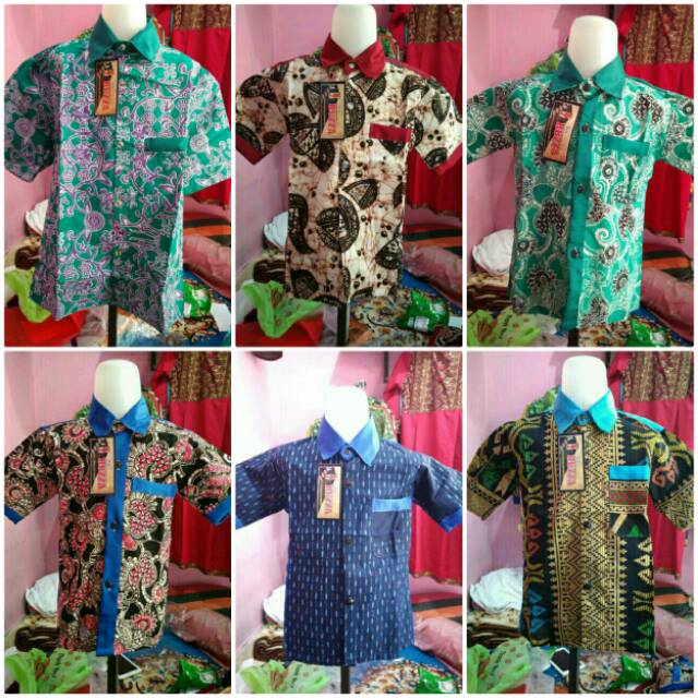 RUZZA Grosir Batik Kemeja Anak Laki-laki Ukuran 0-5 Tahun Hem Random (min 5pcs) Murah