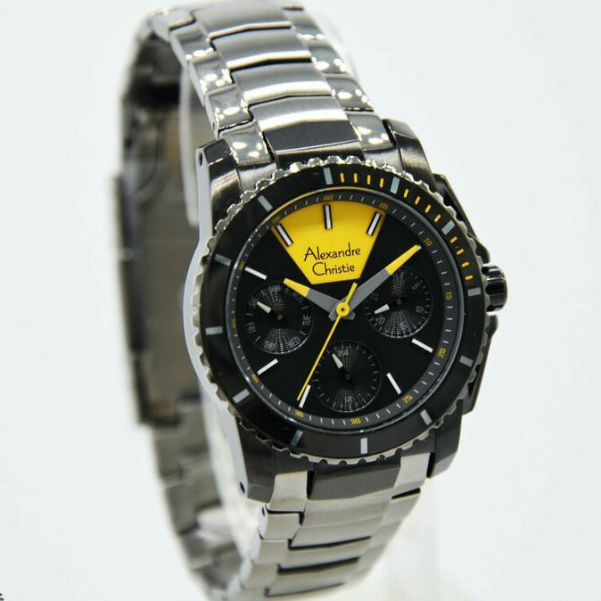 Best Price Alexandre Christie Ac 6455 Wanita Full Black List Kuning Original