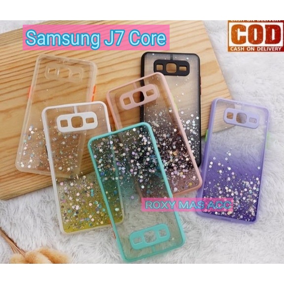 SOFTCASE GLITER ( SAMSUNG J7 CORE ) TERBARU CASE DOVE GLITER FUZE TRANSPARAN DENGAN PROTEKSI KAMERA,