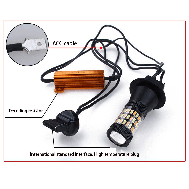 2Pcs【In stock】60 SMD Car DRL&amp;Turn Signal lamp LED T20 1156 Dual Model