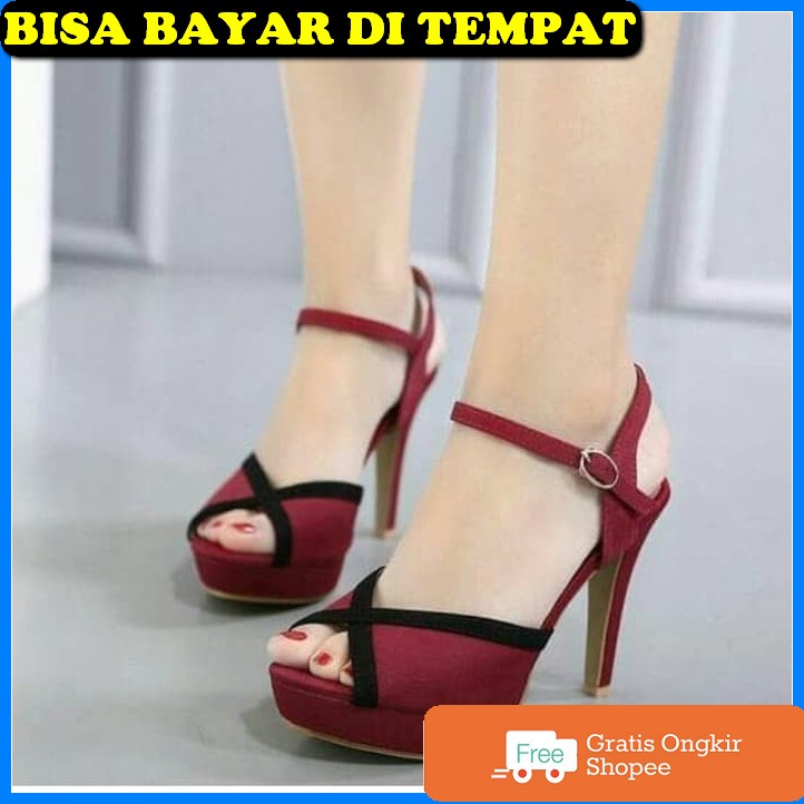 Sandal Sendal Heals Hill Hak Tinggi Trand Terbaru Pesta Keren Can HY779 Sandal High Heels Sdh166 - M
