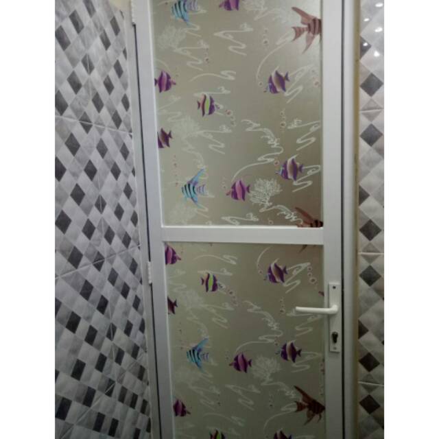 Stiker kaca sandblast motif ikan/stiker kaca film