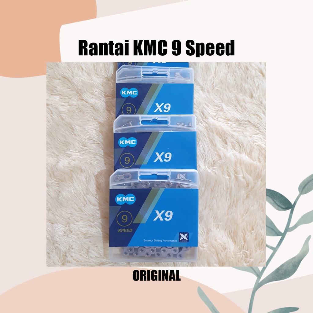 Rantai Sepeda KMC X9 9 Speed Roadbike MTB Seli 116 L Silver Ori Superior Shifting Performance