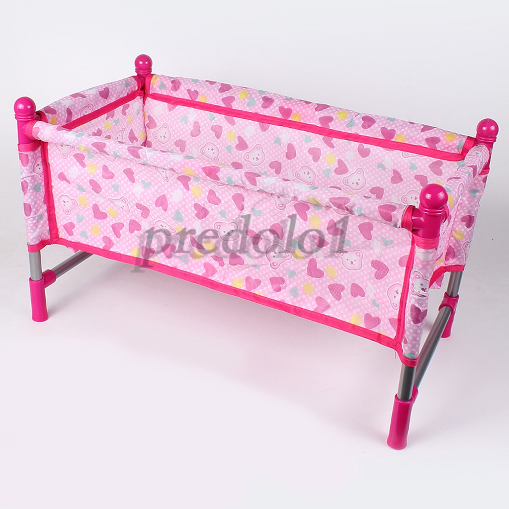 MagiDeal Baby Toddler Crib Bed ABS Plastic Furniture for 9&quot;-12&quot; Reborn Dolls