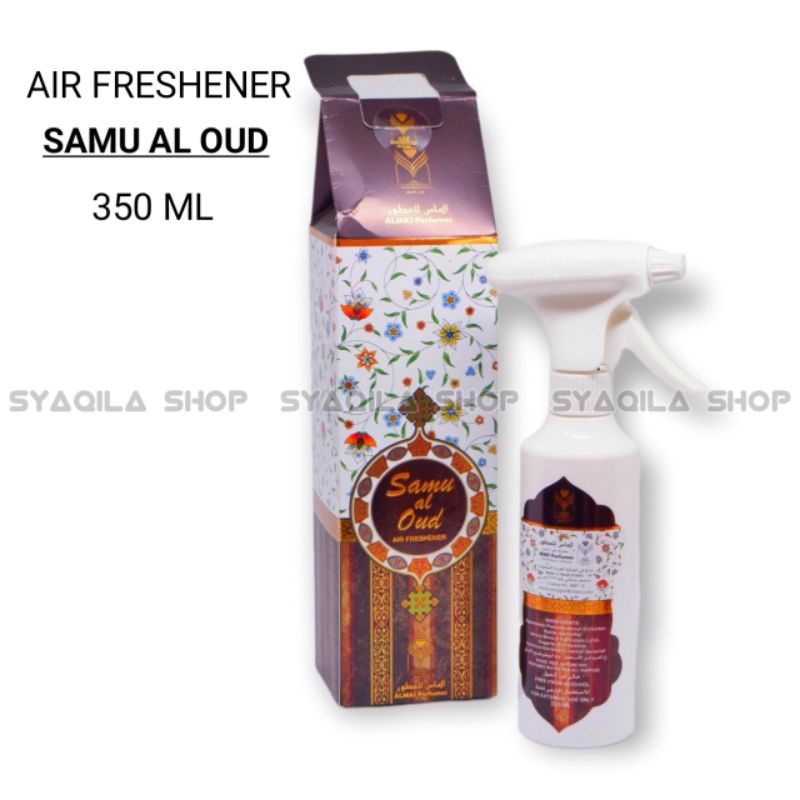 Pengharum Ruangan Almas Air freshener Linen SAMU AL OUD Sofa Karpet Mobil Horden Air freshener Spray 350ml