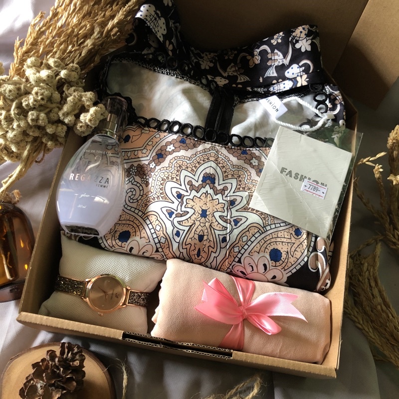 Hampers Giftbox Gamis Dress Bangkok import Wanita || Hadiah Kado Ulangtahun Hari Ibu Natal Anniversarry wisuda wedding cewe