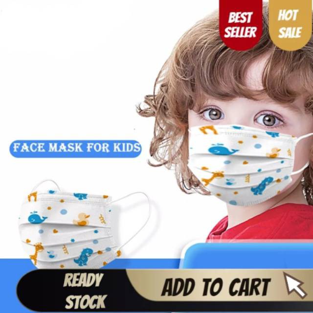 Masker anak 3 ply 3ply Motif isi 10pc