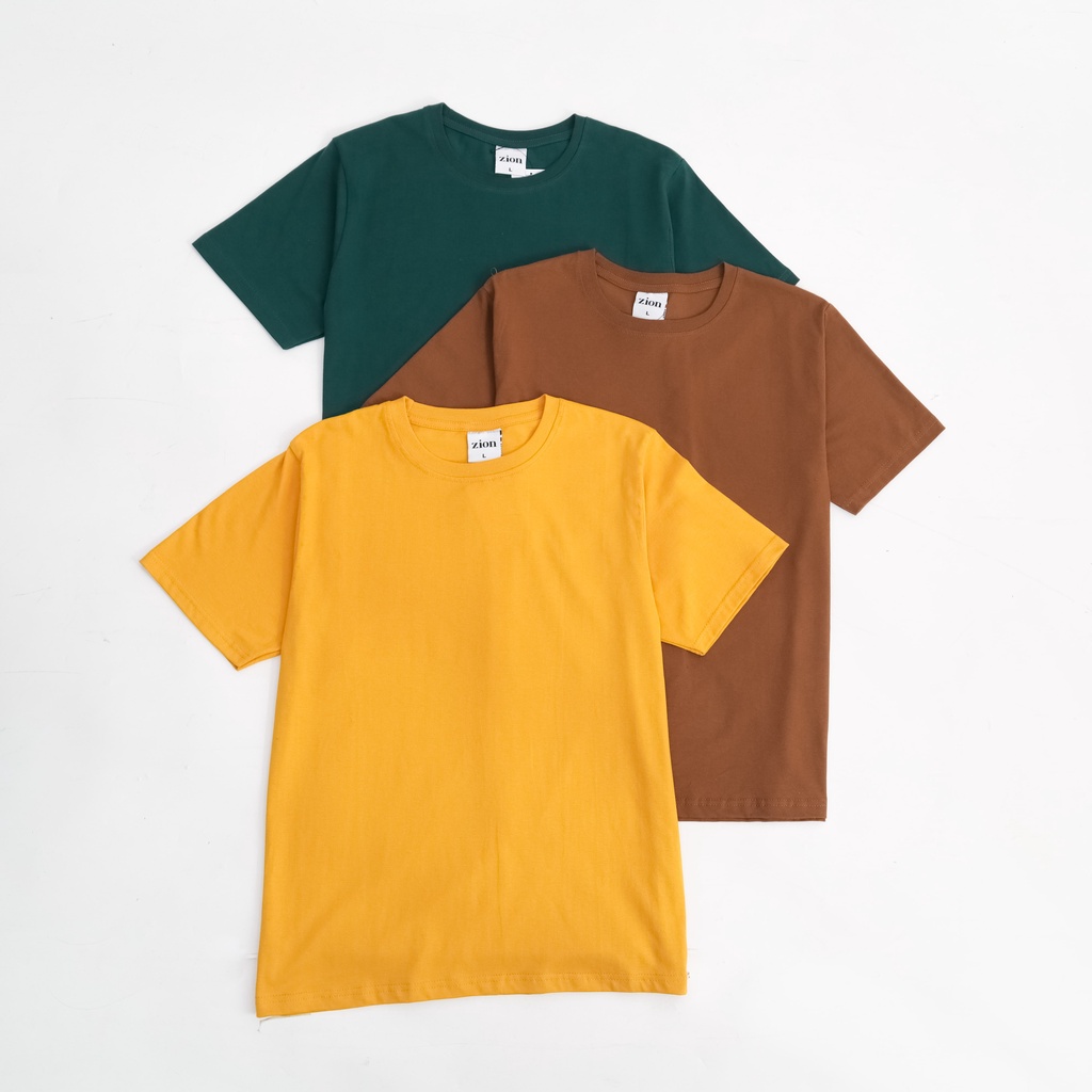 ZION KAOS POLOS KERAH BULAT 100% COTTON COMBED 24s PREMIUM