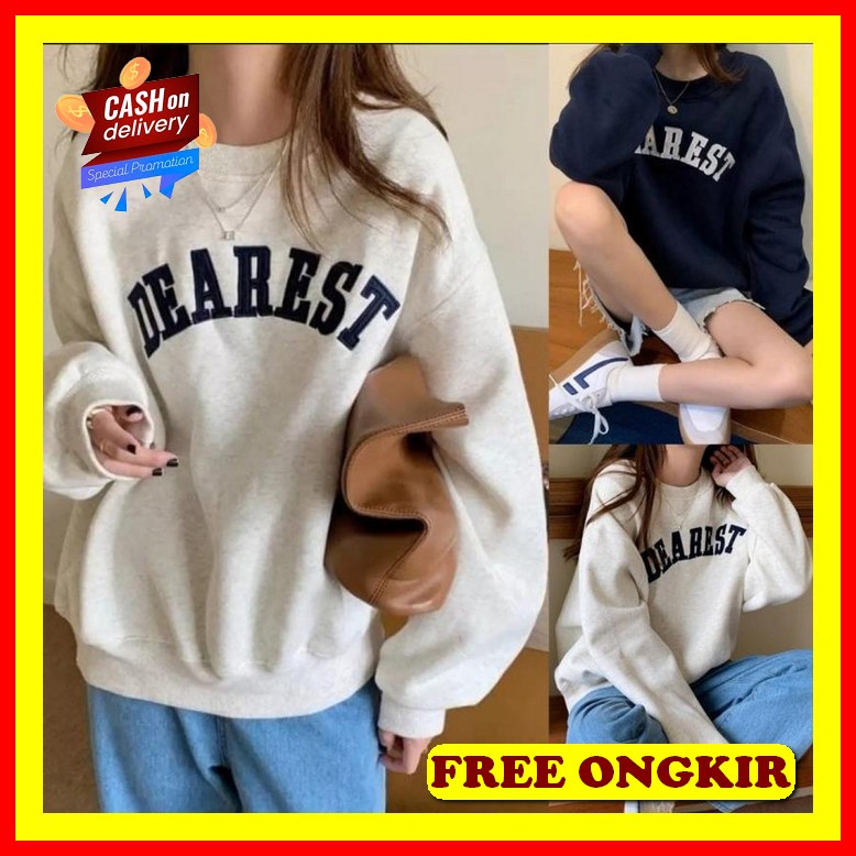 Basic Grounded Sweater Wanita - Grounded Sweater Oversize Korea - Sweater Oversize Korea - Sweater F