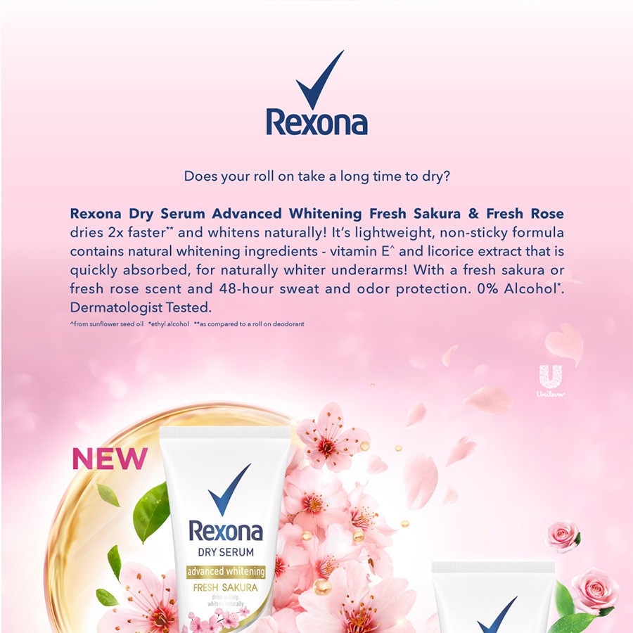 ★ BB ★ REXONA Deodorant Dry Serum | Fresh Rose | Fresh Sakura