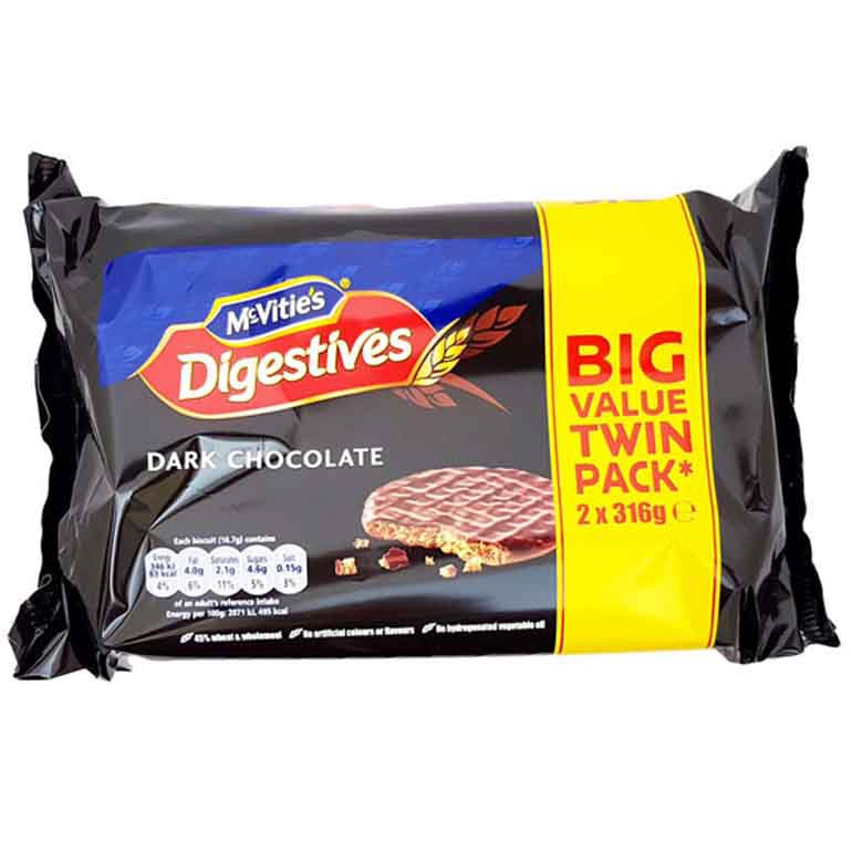 

mcvities digestive dark chocolate twin pack 632 gr | biskuit | kue | camilan | snack