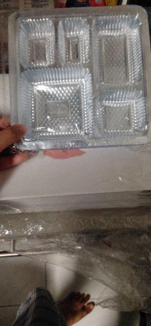 25pcs Tray Mika Untuk Dus Nasi 20x20 Catering 5 Kotak