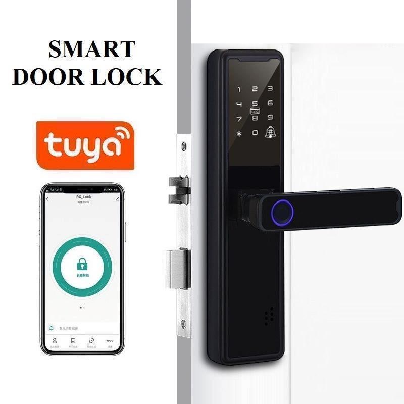 [SB] Smart Door Lock Digital Handle Kunci Pintu handle Sidik Jari Fingerprint Password - Smart Home smart door lock tuya