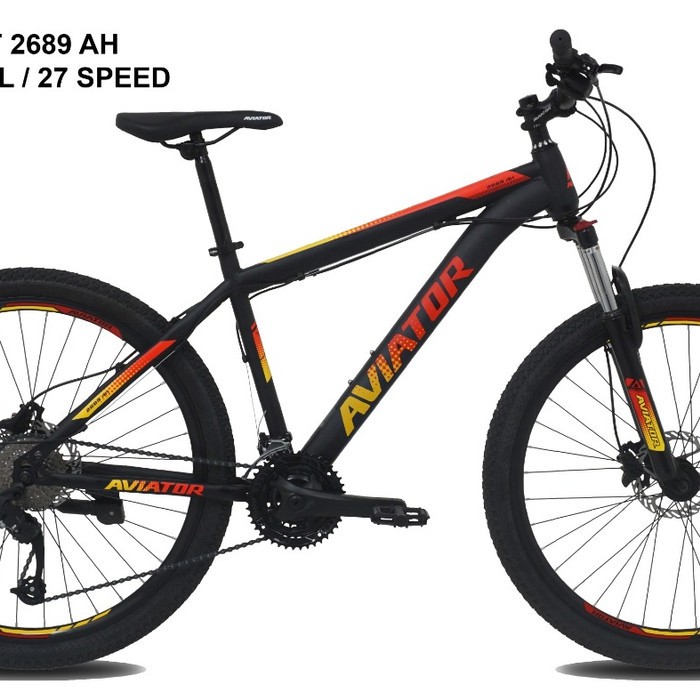 Sepeda MTB Aviator 26" AT 2689 AH Rem Hydrolis, Velg Standard