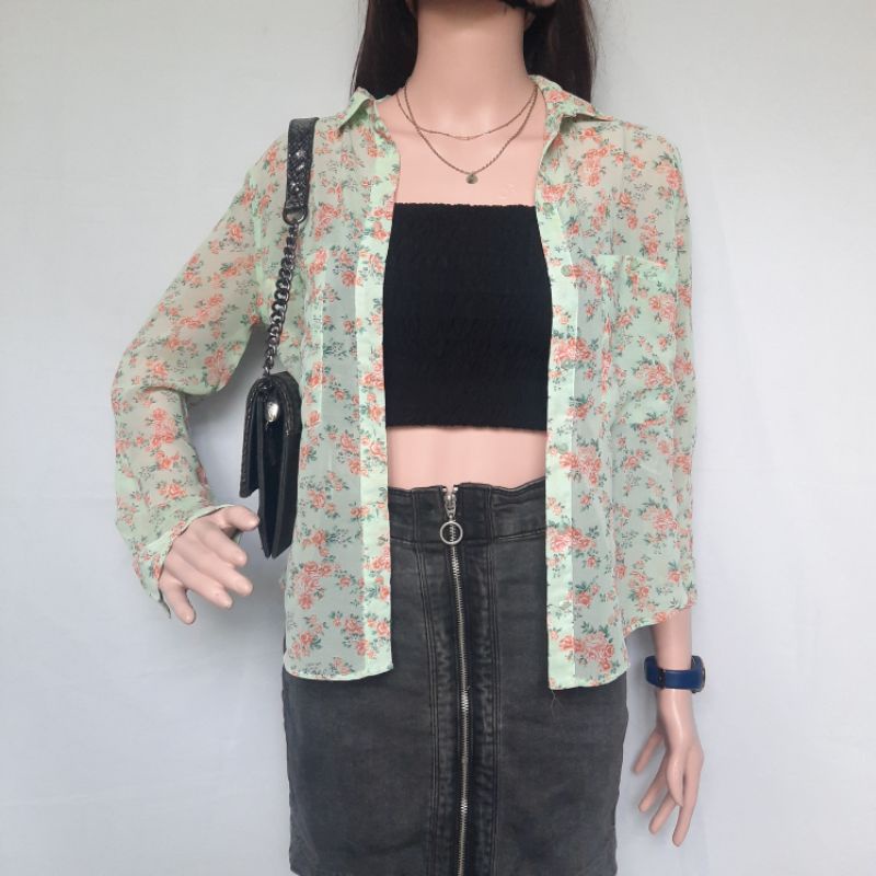 BERSHKA Floral Blouse