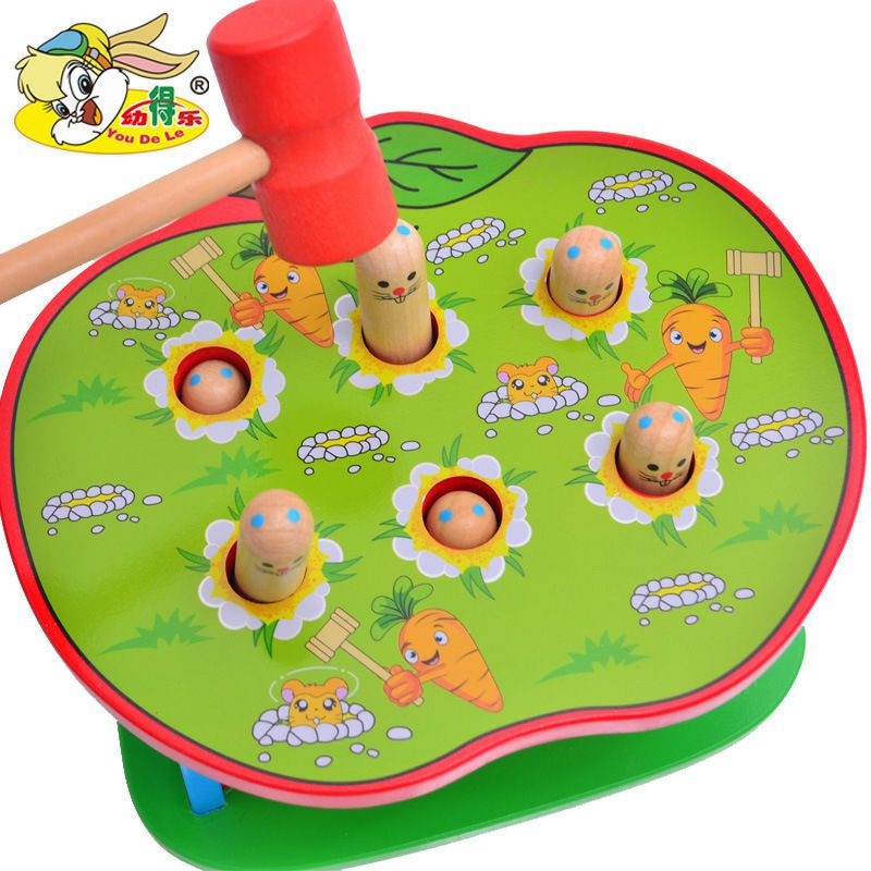 MAINAN EDUKASI PEMUKUL HAMSTER / WOODEN TOY APLLE PLAY HAMSTER / WHACK MOLE