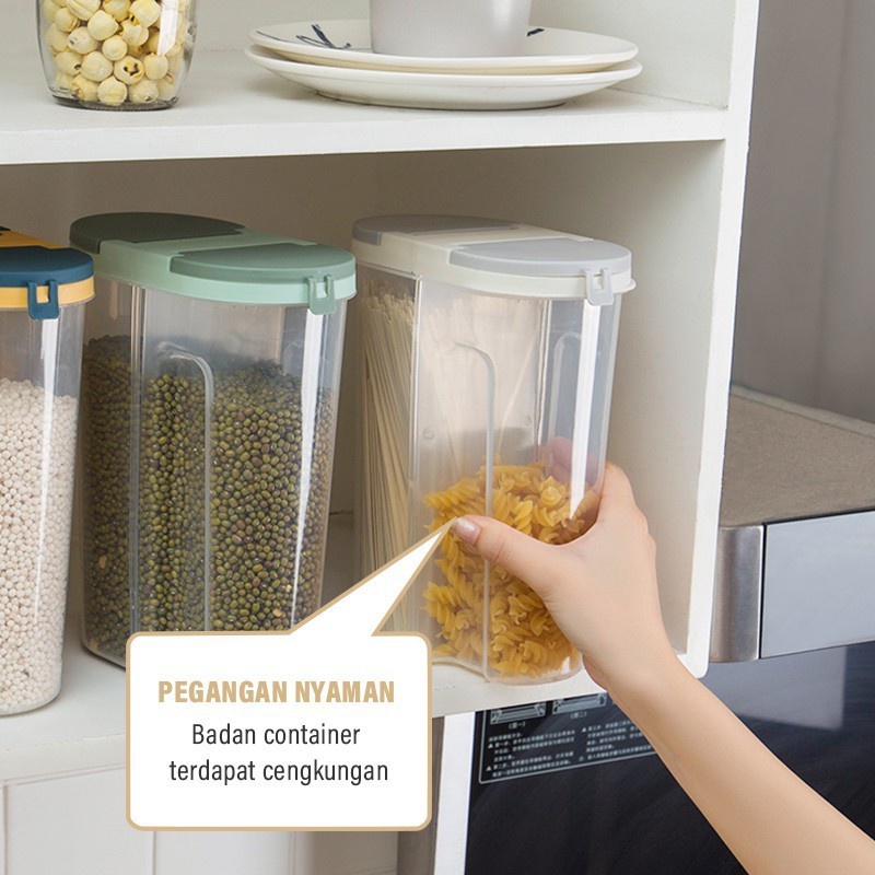 Toples 2in1 - Food Storage Jar - Tempat Penyimpanan Cereal