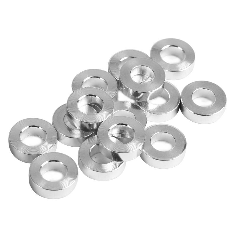 Btsg 10buah Model DIY Silver Metal Aluminium Flat Washer Spacer Gasket Untuk 3D Printer Bagian Hardware (3mm/0.1inch)