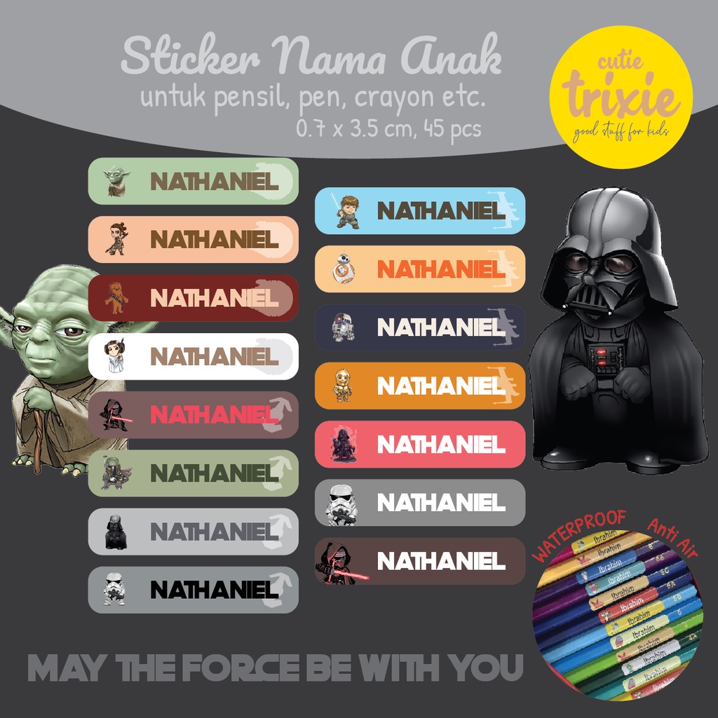 

Sticker Label Nama Anak Pensil STARWAR