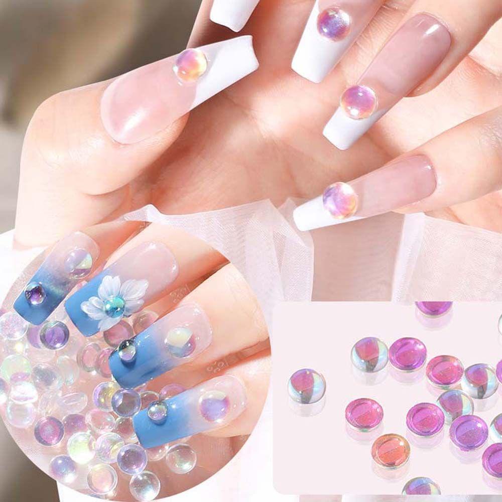 Mxbeauty Aurora Nail Art Rhinestones Wanita Jepang Cinta Hati Berbentuk Tidak Teratur Segitiga Hiasan Kuku 3D Perhiasan Kuku