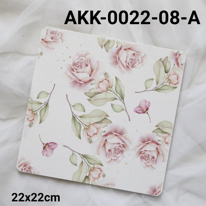 

GR-AKK-0022-08 CAKE BOARD TATAKAN ALAS KUE KOTAK 22CM BUNGA HEMAT