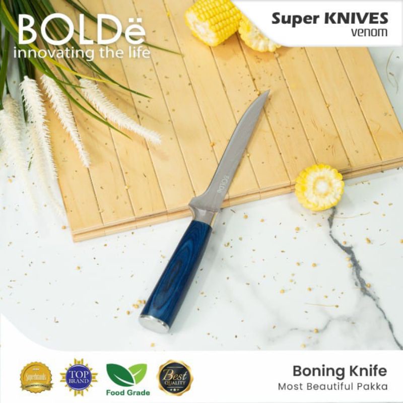 Super Knives Venom Boning Knives Pisau Lengkung Original Bolde