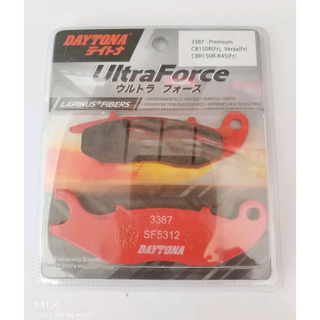 TERMURAH kampas rem honda verza cb150r cbr150r merk daytona pnp untuk kaliper 2 piston RCB