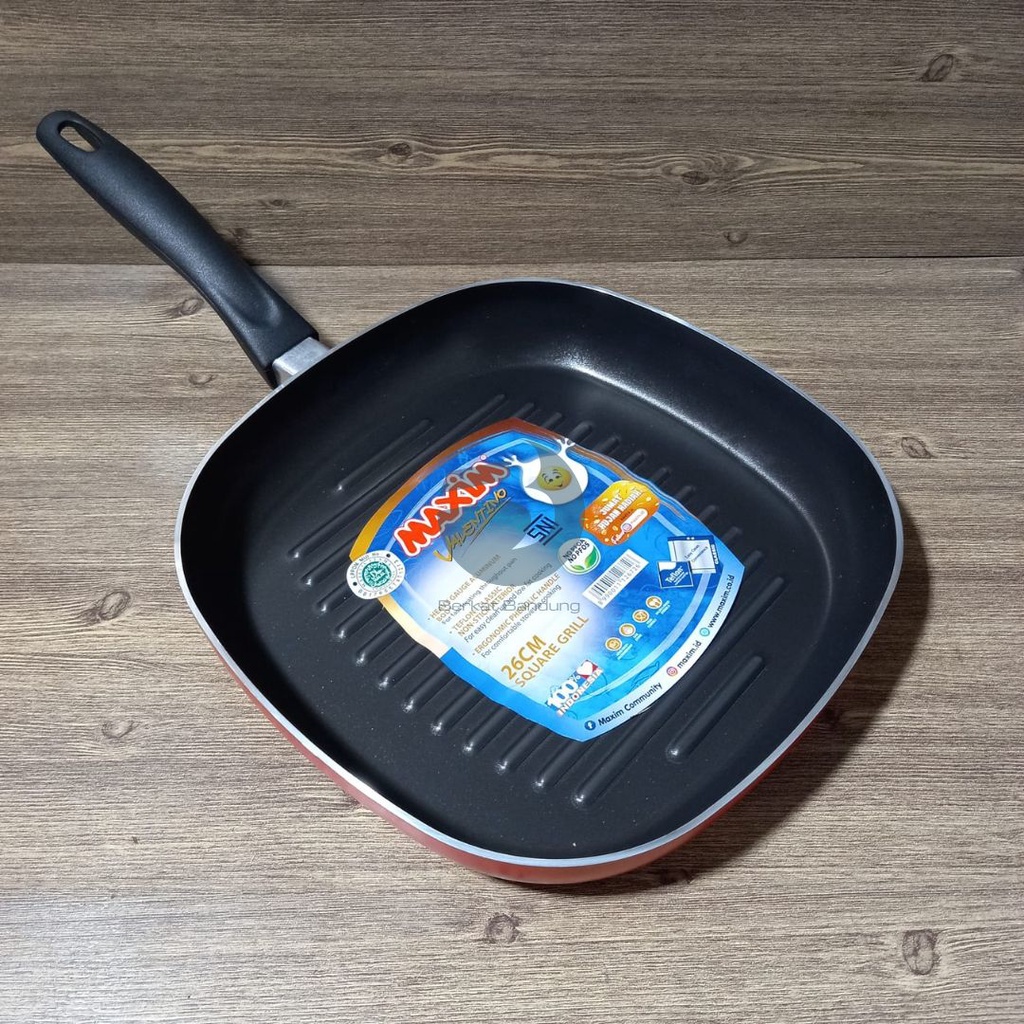 MAXIM SQUARE GRILL VALENTINO 26CM PEMANGGANG ALAT PANGGANG FRYPAN KOTAK