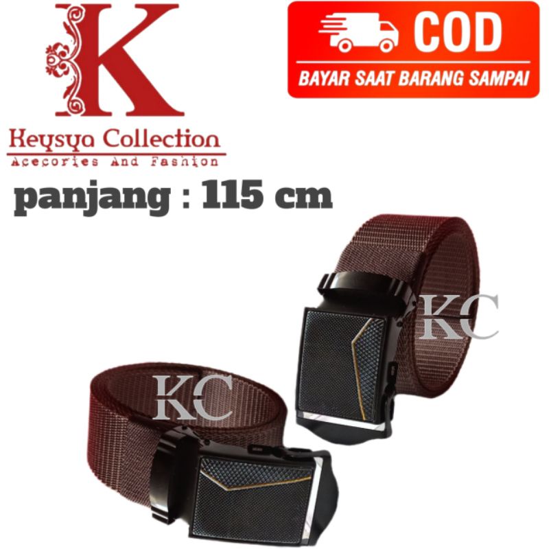 ikat pinggang pria model jepit/ sabuk pria canvas nylon