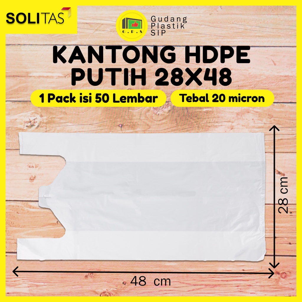 Kantong Plastik Kresek Putih Tebal UK 28x48 HDPE