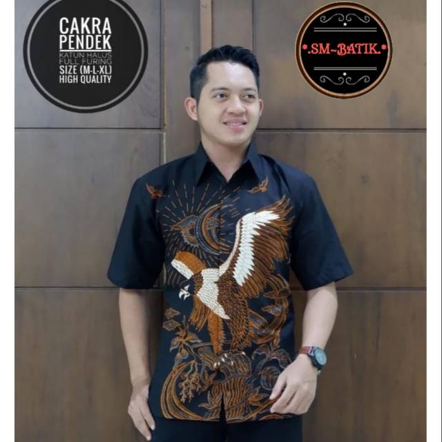 HEM BATIK CAKRA PENDEK BAJU BATIK PRIA MODERN