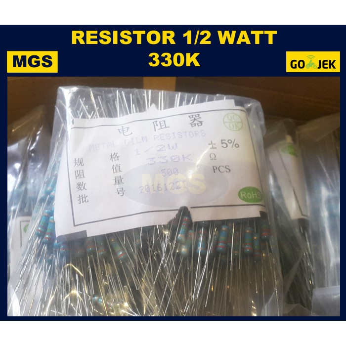 500Pcs Resistor 1/2W 330K