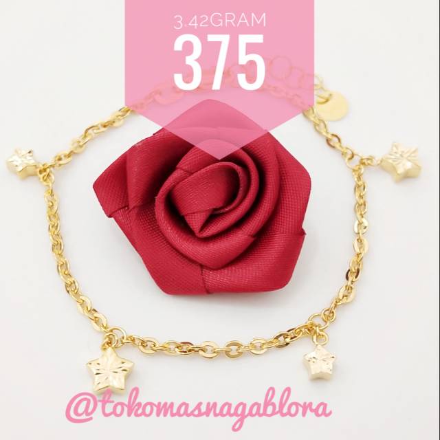 GELANG FANCY EMAS SETENGAH TUA KADAR 375