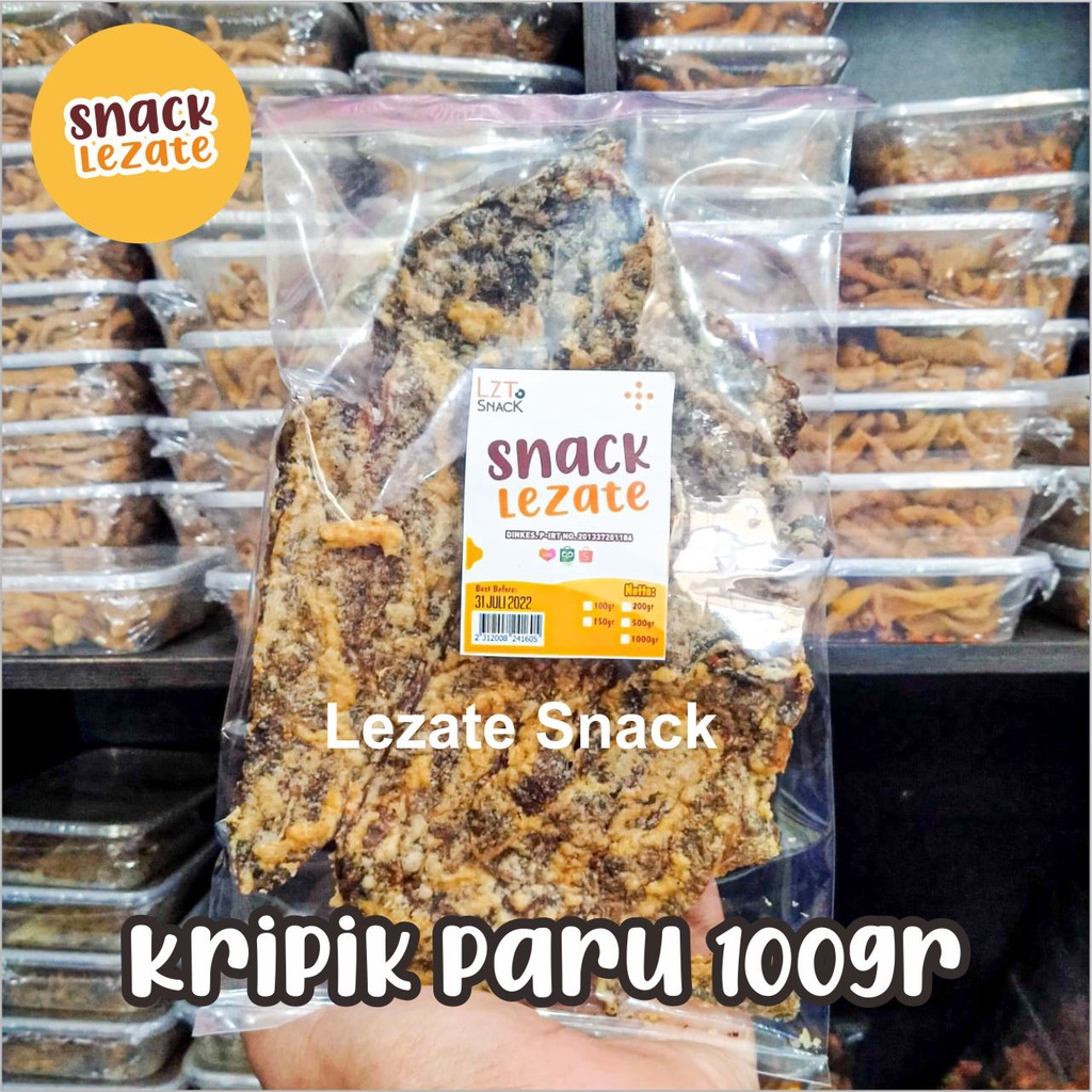 

Kripik Paru Sapi Asli Solo 100gr Murah / Keripik Paru Sapi Super Boyolali Salatiga Renyah Enak LEZATE SNACK