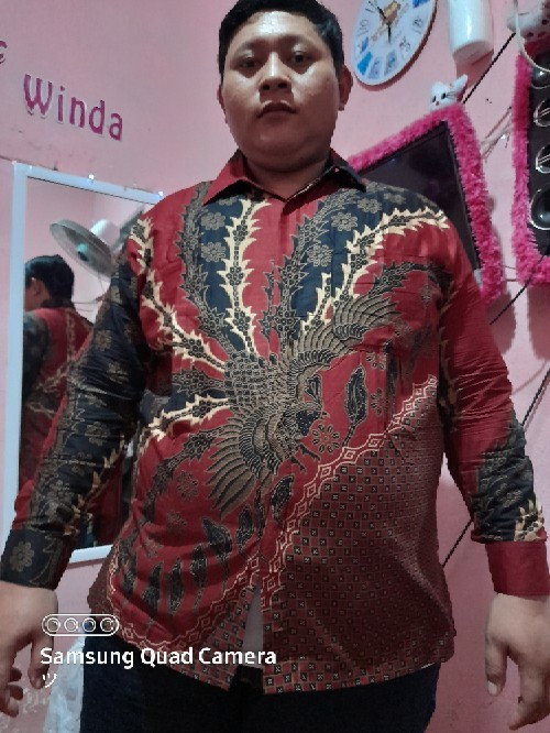 Kemeja Batik Pria Lengan Panjang Murah Seragam M L Xl Xxl
