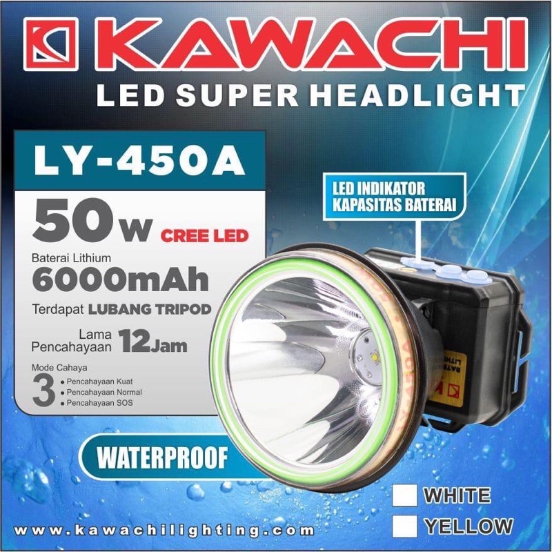 Senter Kepala kawachi 50 Watt  LY-450A Waterproof