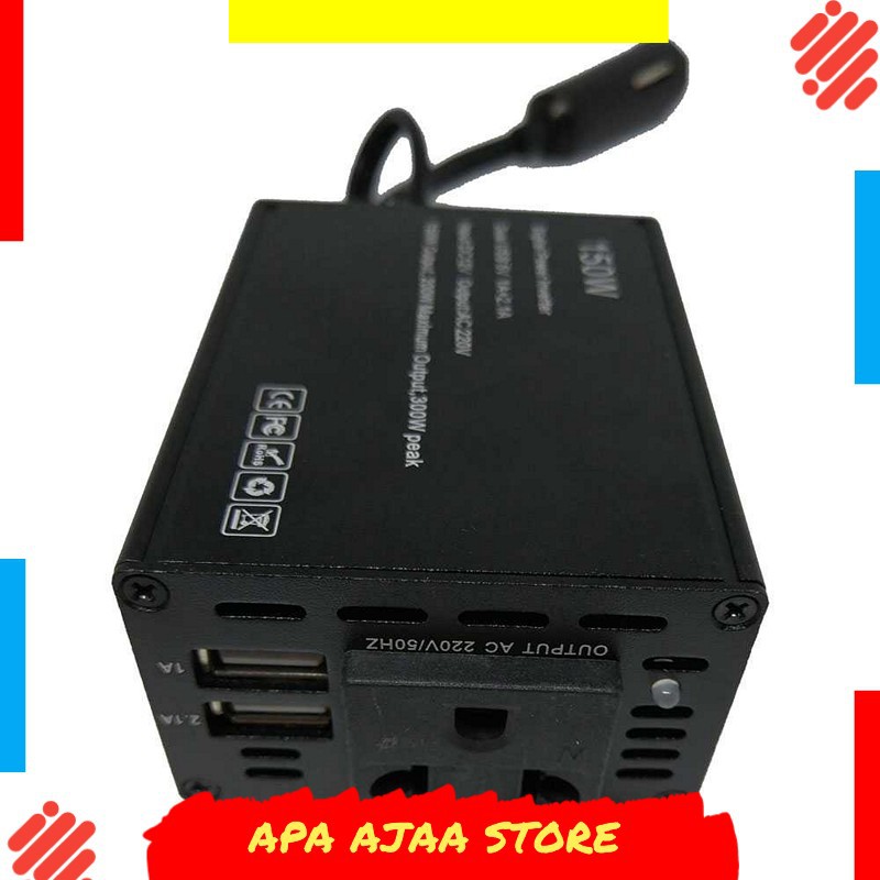 Paling Dicari ! Taffware Power Inverter Mobil dengan 2 USB Port 150W 220V - PI-150W