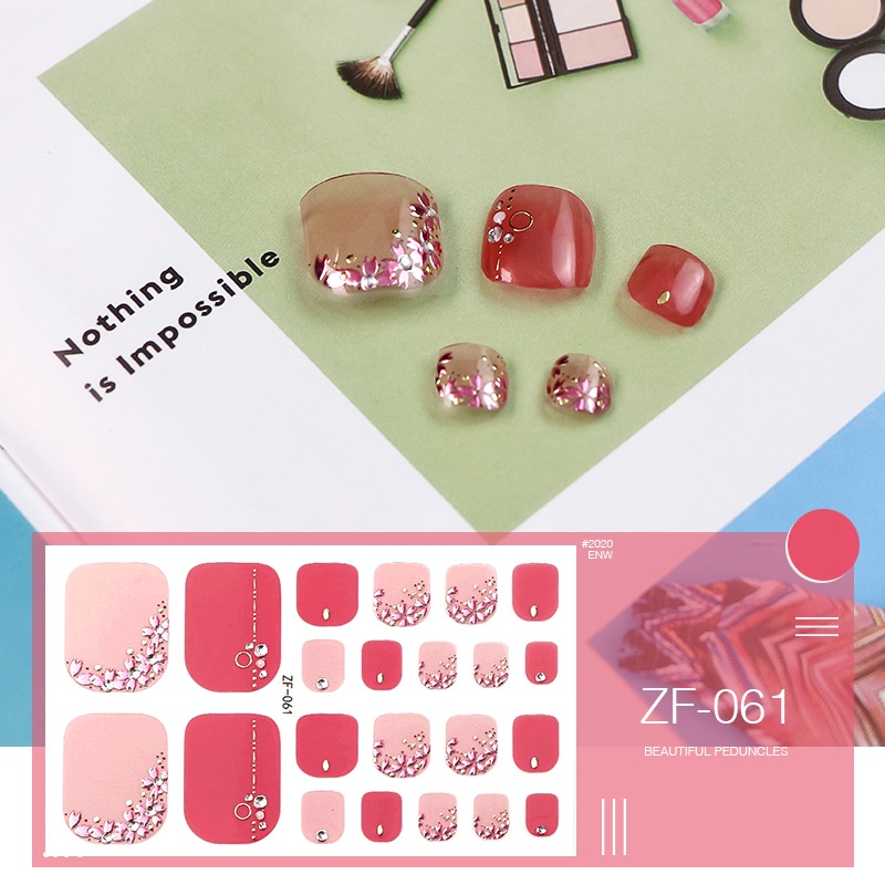 Zf Stiker Kuku 3D Warna Gradasi Untuk Nail Art / Manicure DIY