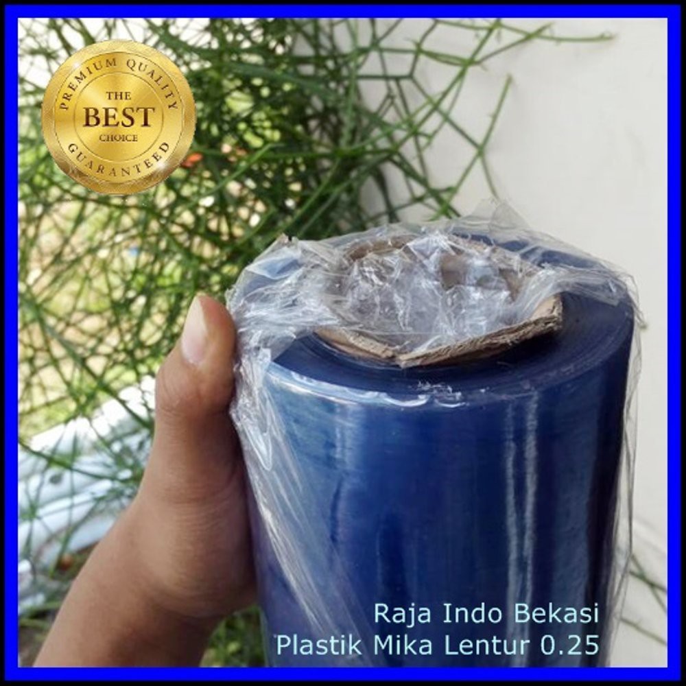 Plastik Mika Lemes 0.50 mm Meteran Tebal 0.5mm Mika untuk Pembungkus Tenda Tas Karpet Plastik Bening