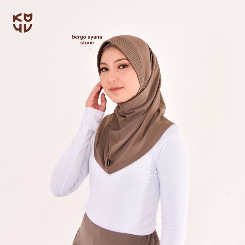 Koyu Hijab Bergo Sporty Jersey Premium Instan Ayana New