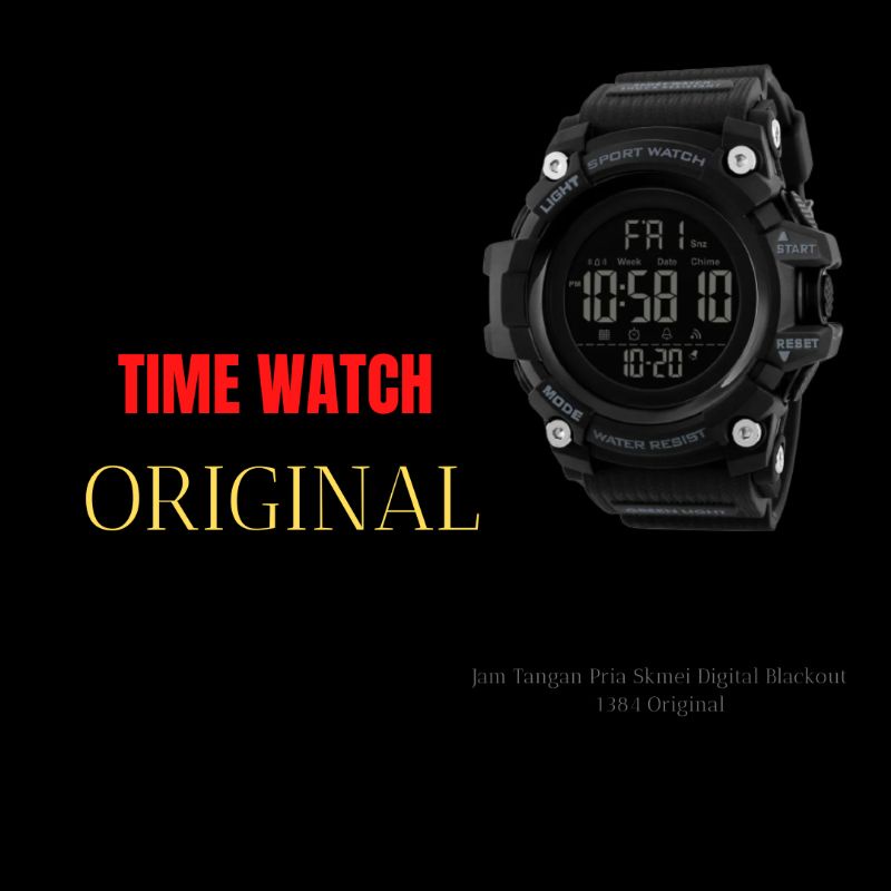 Jam Tangan Pria Skmei Digital Blackout 1384 WR 50M Original