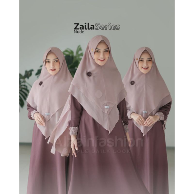 GAMIS SET KHIMAR  ZAILA ORI ALZAINFASHION FREE MASKER DAN TUSPIN