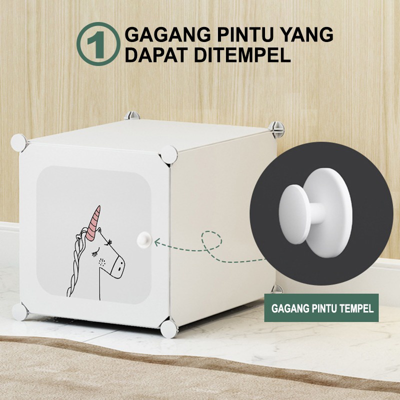 Promo Terbaru Lemari Plastik Portable Lemari Baju Serbaguna 12 Pintu 4 Rak Lemari Pakaian Bongkar Pasang GOSHOP88