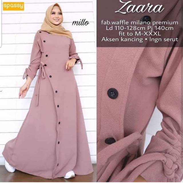 Zaara maxi milo / gamis polos / gamis wanita / gamis terbaru
