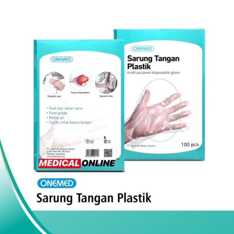 SARUNG TANGAN PLASTIK ONEMED MEDICALONLINE MEDICAL ONLINE