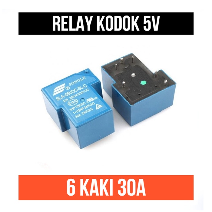 Relay Songle 5V 5 V 5 volt Kodok 6 Pin 6p max arus 30A 30 A ampere